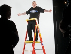 phil taylor on Werner ladder shoot on ladder by ross vincent