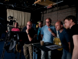 behind the scenes image video monitor on Phil Taylor Shoot