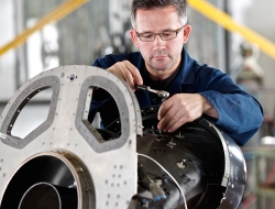 Precision aerospace fitter adjusting job-Industrial photography