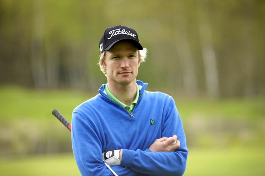 Golfer Lawrence Noott portrait ready on green photography by Ross Vincent