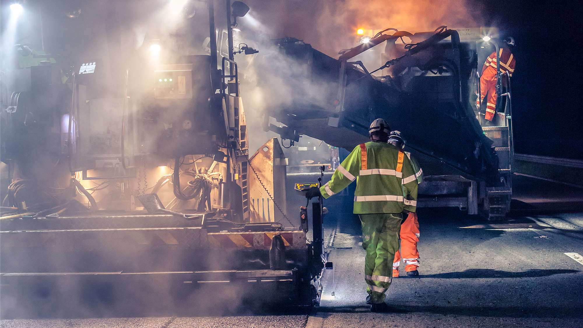 resurfacing of M6for Aggregate Industries, Industrial location photography by Ross Vincent