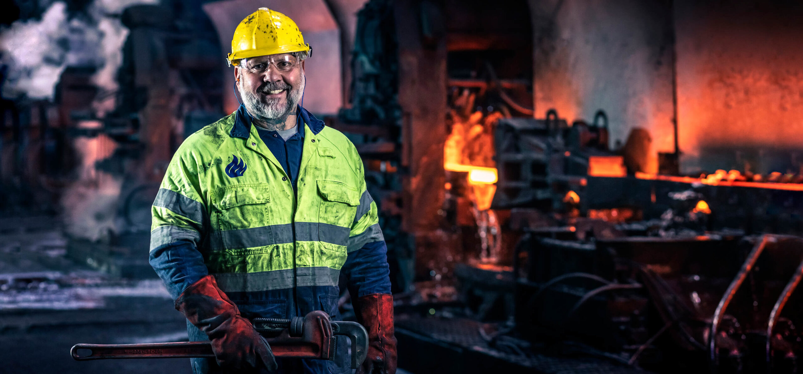 production portrait of fitter at Thrybergh plant Rotherham for Liberty steel and GFG
