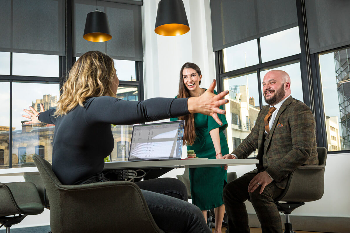 meeting clients for OnVerve services, commercial portrait business photography by Ross Vincent