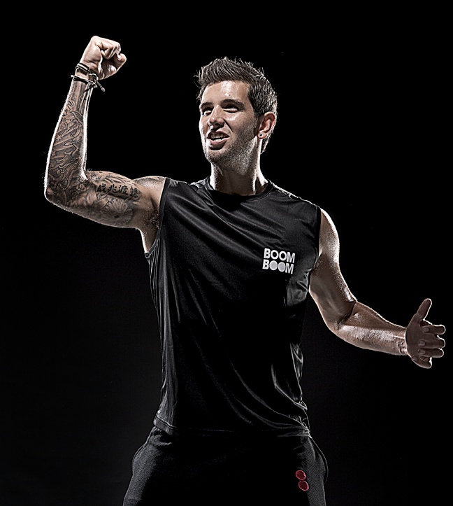 Jade Dernbach in celebration commercial photographic shot for Boom Boom Cricket